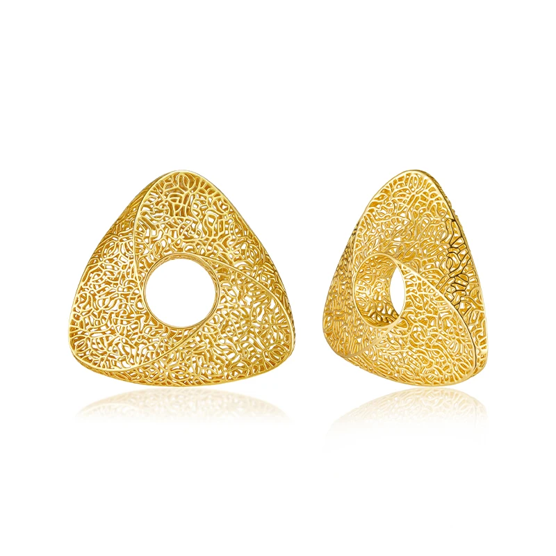 IVOG Hohle Dreieckige Form Design Ohrstecker Für Frauen Delikatesse Textur Ohrringe Modeschmuck Flagship Store