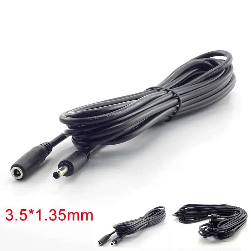 Extensión de Cable de alimentación de CC macho y hembra, adaptador de Cable de alimentación de 1/1, 5/3/5 metros, 5V, 2a, Conector de 3,5mm x 1,35mm para cámara de seguridad CCTV