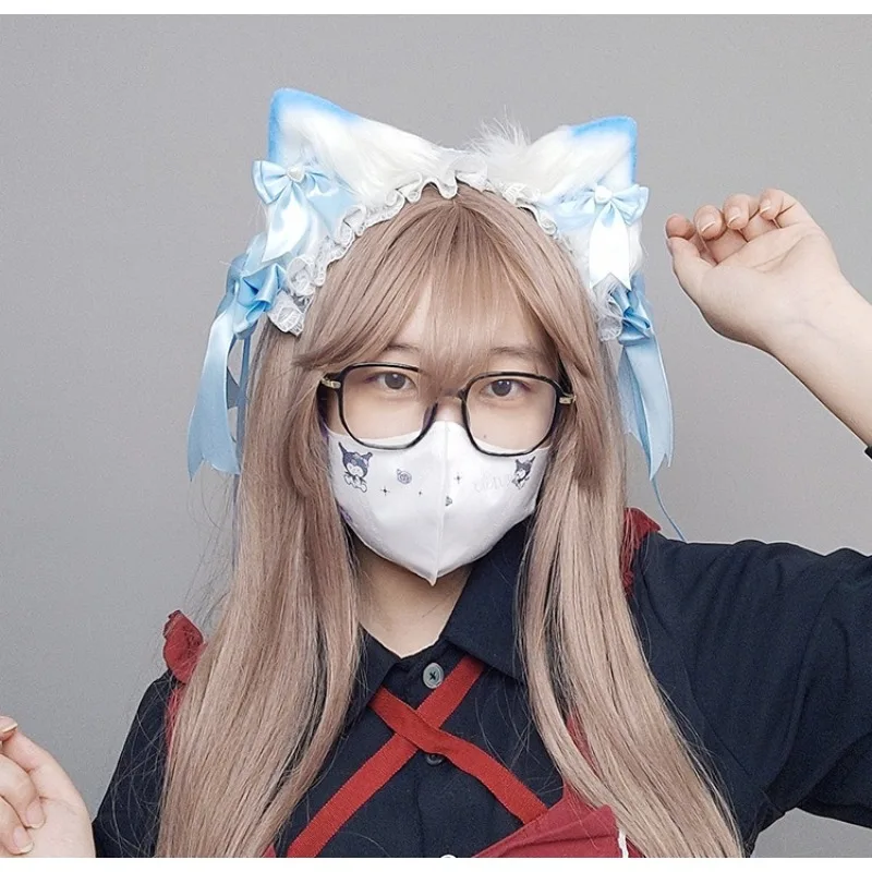 Cat Ear Hairpins Headband Choker Wristband Plush Cat Tail 5 Pcs / Set Cute Lolita Girls Anime Party Cosplay Accessories Sets