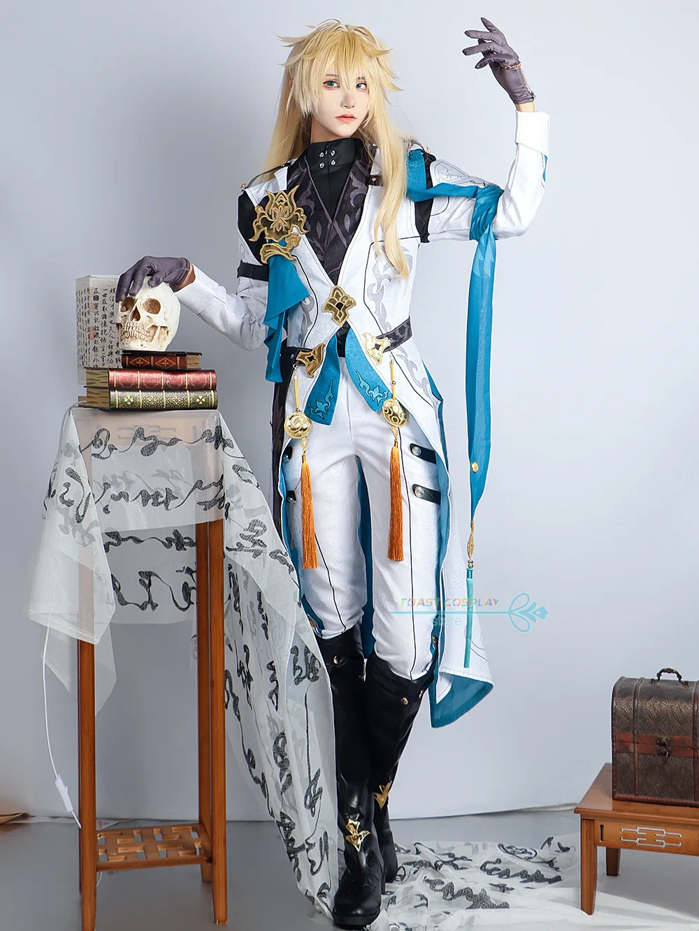 Luocha Cosplay Honkai Star Rail Luocha Cosplay Kostüm Spiel Hübscher für Halloween Karneval Party Anzug Perücke Schuhe Vollen Satz Cos