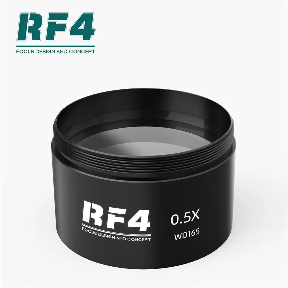 

RF4 WD165 0.48X 0.5X 0.7X Auxiliary Microscope Objects Lens for Trinocular Stereo Zoom Barlow Camera Glass Lens