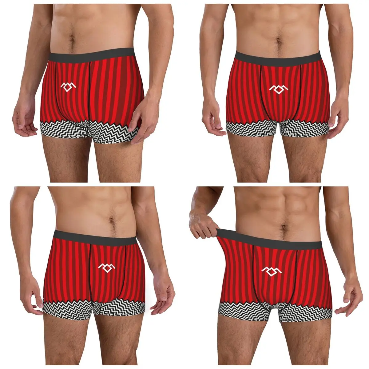 Boxer Underpants Shorts Enigmatic Zigzag Pattern From David Lynch's Cult Series Panties Men's Ventilate Underwear Man Gift