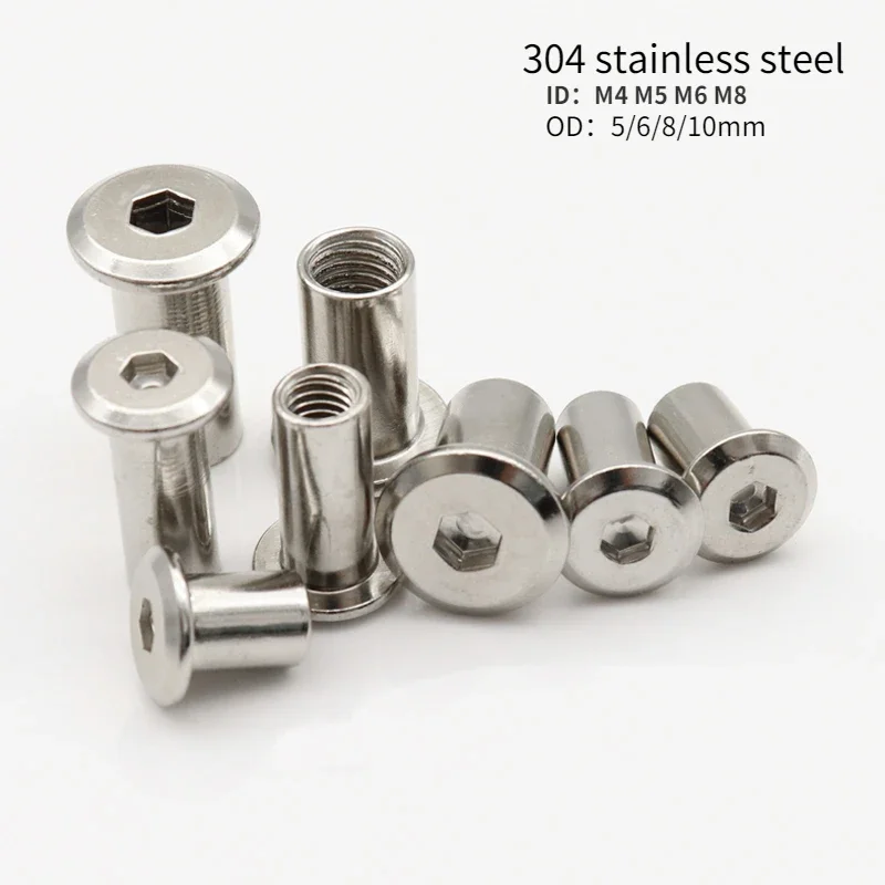 

30pc M4 M5 M6 M8 304steel Hex Socket Splint T-shaped Nuts Butt Knock Lock Screw Connector for Bunk Bed Cots Furniture Connecting