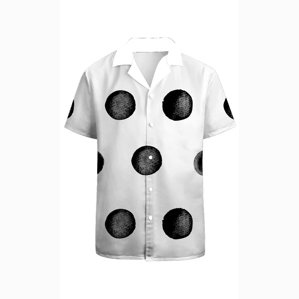 Summer dark personality graphic print men\'s loose casual short-sleeved shirt trendy men\'s breathable shirt Loose atmosphere