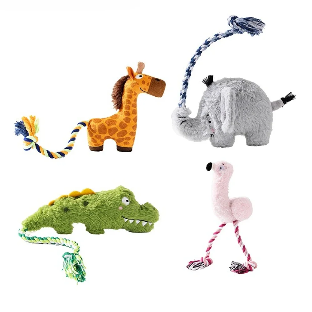 Dog Squeaky Toy Plush Interactive Tug Of War Knot Durable Bite Resistant Outdoor Funny Puppy Pet Supplies Hot New