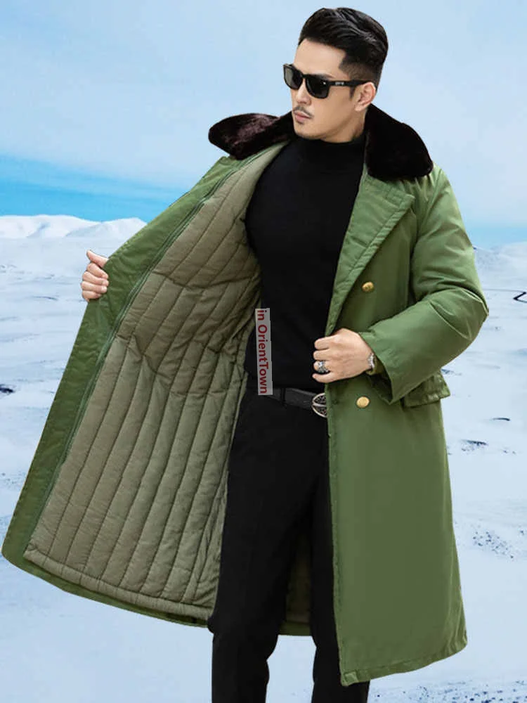 Women Velvet Long Jacket Cold Proof Yellow Green Overcoat Russia Minus 20 Degrees Military Coat Men Winter Thick Cotton Garment view 3