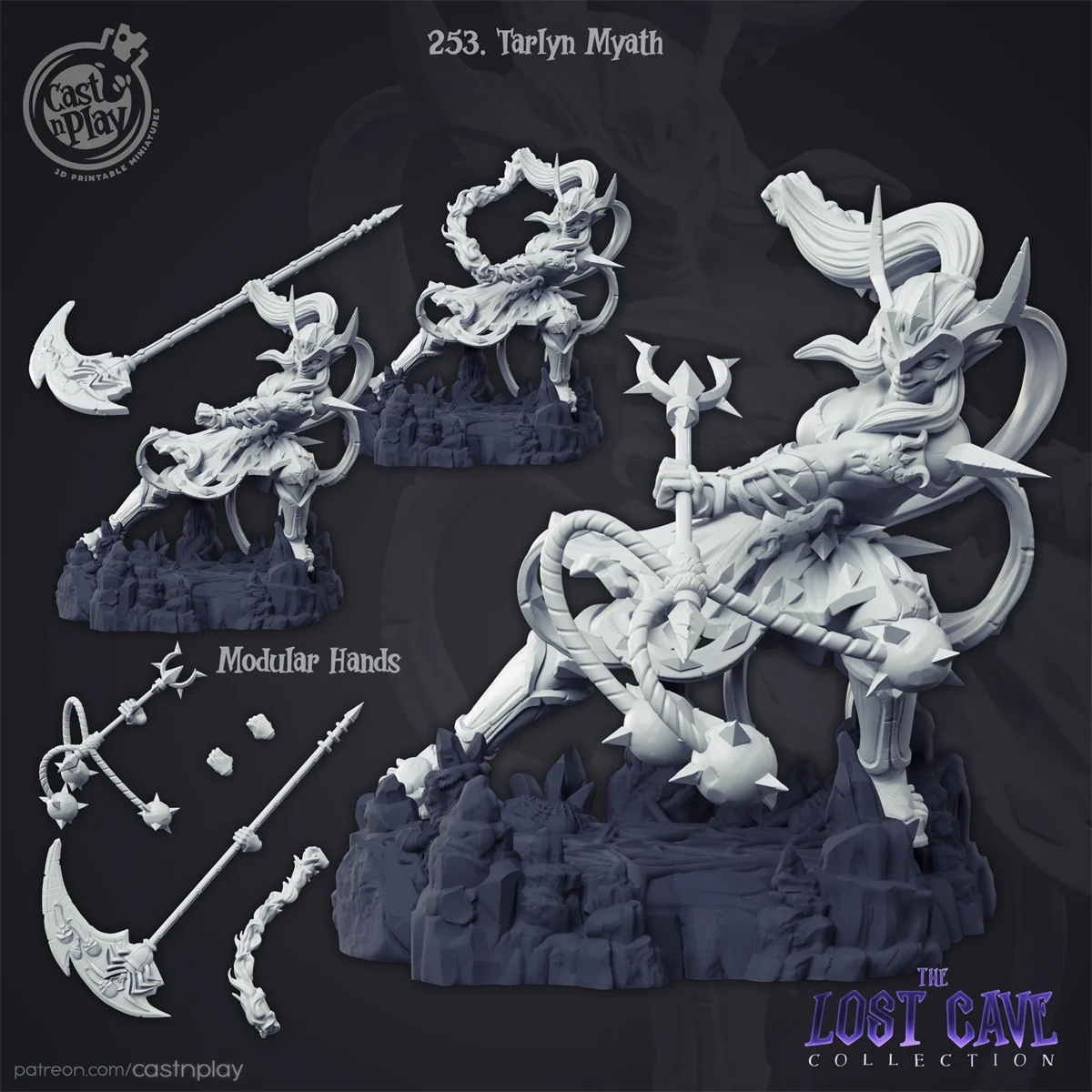 3D Printing Microscopic Models Realm Underdark Gray Dwarves, Drow Elves Mind-snatching Demons Brain-eating Monsters Dogs