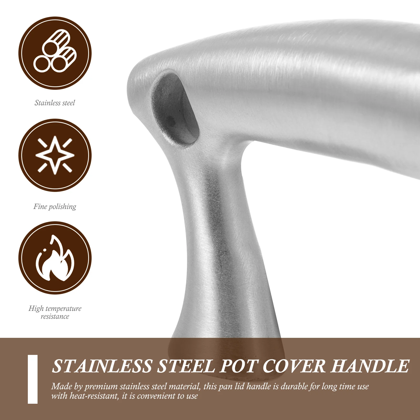 

Pot Lid Handle Stainless Steel Universal Replacement Anti-Scald Grip For Cookware Cover Kitchen Gadgets Pan Accessories