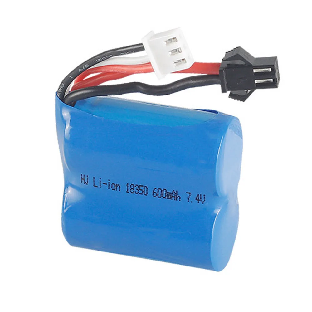 18350 akumulator litowo-jonowy i ładowarka USB do H100 H102 S1 S2 S3 S4 S5 szybki RC łódź wyścigowa bateria 7.4V 600mah SM2P wtyczka baterii