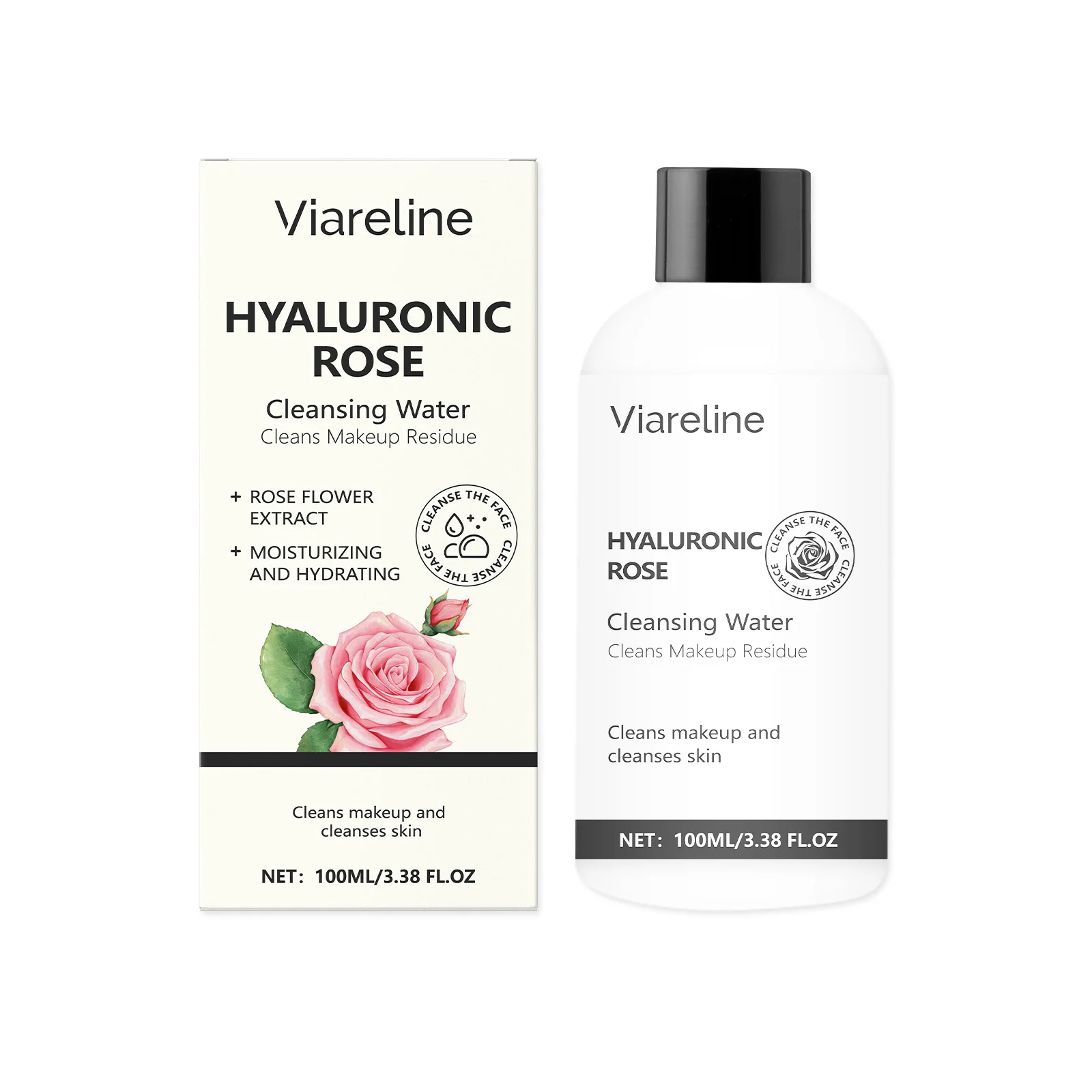 

Средство для снятия макияжа Viareline Rose, нежное, чистое, не плотное, свежее, полупрозрачное и увлажняющее, чистое средство для снятия макияжа, 2 шт.