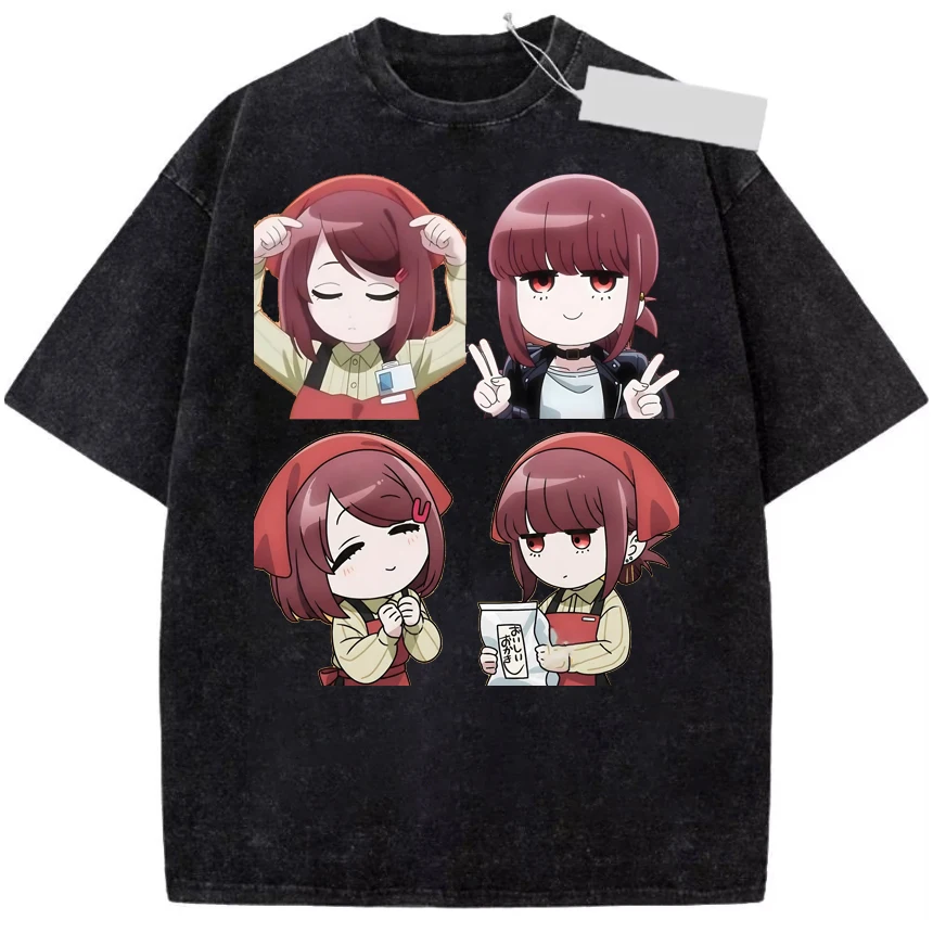 Anime Smoking Behind The Supermarket with You Yamada Washed T Shirts Streetwear for Men Women Short Sleeve Summer T-Shirts Tees