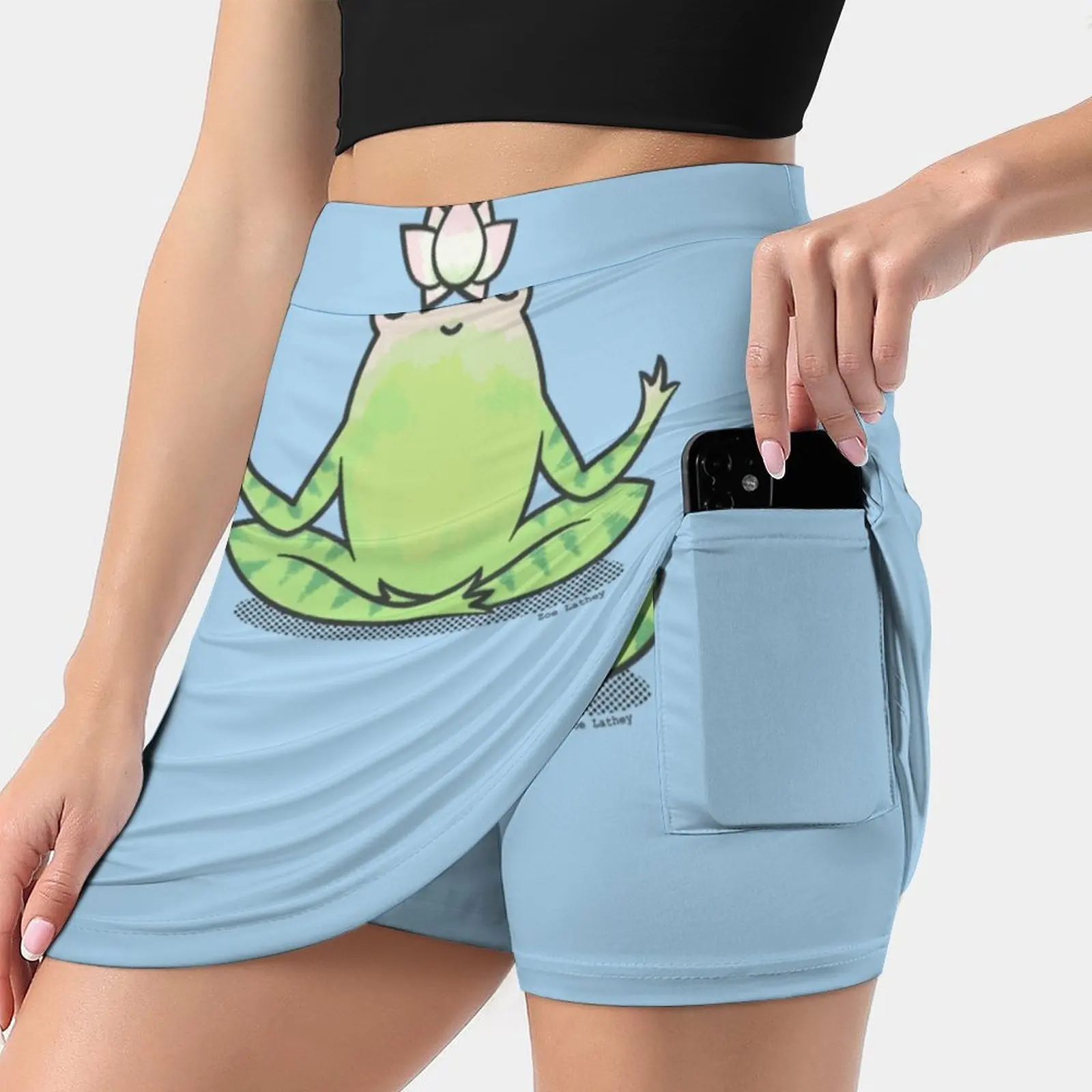 Zen Yoga Frog Korean Fashion Skirt Summer Skirts For Women Light Proof Trouser Skirt Frog Yoga Zen Lotus Meditating Meditation