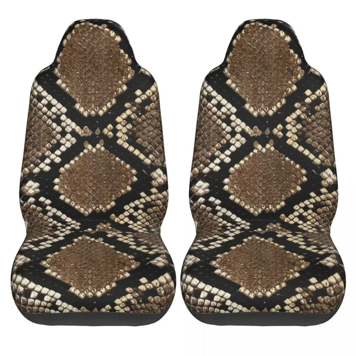 Snake Skin Car Seat Cover Custom Printing Universal Front Protector Accessories Cushion Set