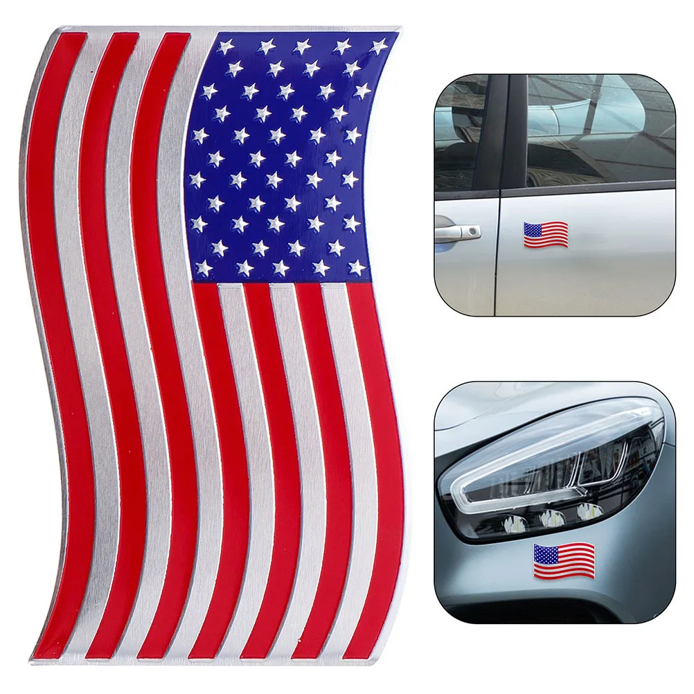 

2pcs Car Stickers Flag Shaped Metal Waterproof For Vehicles Cars Motorcycles Bumper Decals Decoration Sticker Flag
