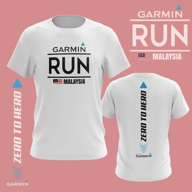 

2025 fashion GARMIN RUN MALAYSIA OUTDOOR RUNNING T SHIRT Men Short-sleeved Women Cotton Round-neck Top