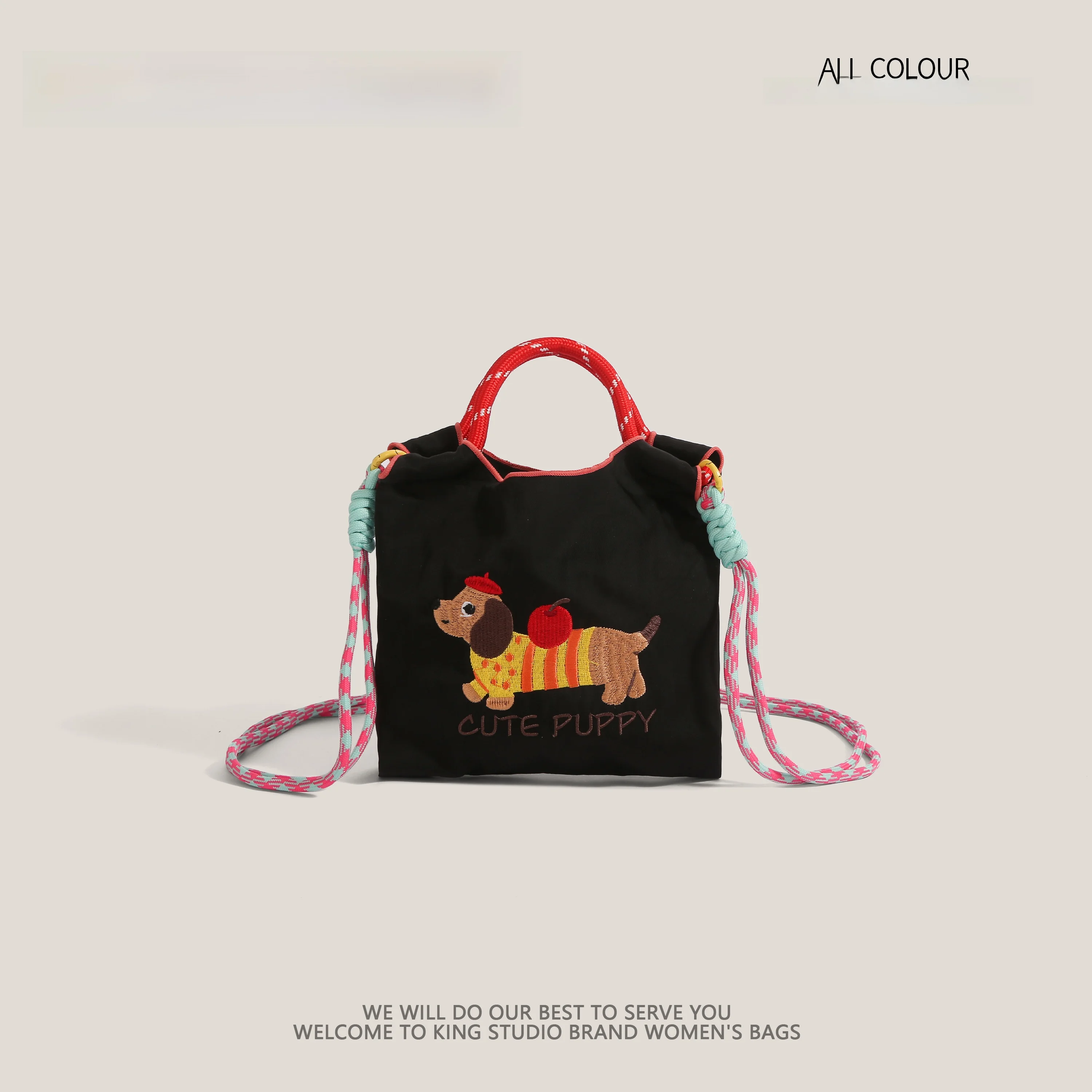 bolsa-ecologica-bolsa-de-mao-bolsa-de-ombro-Unica-bolsa-para-celular-bolsa-transversal-bordada-de-cao-salsicha