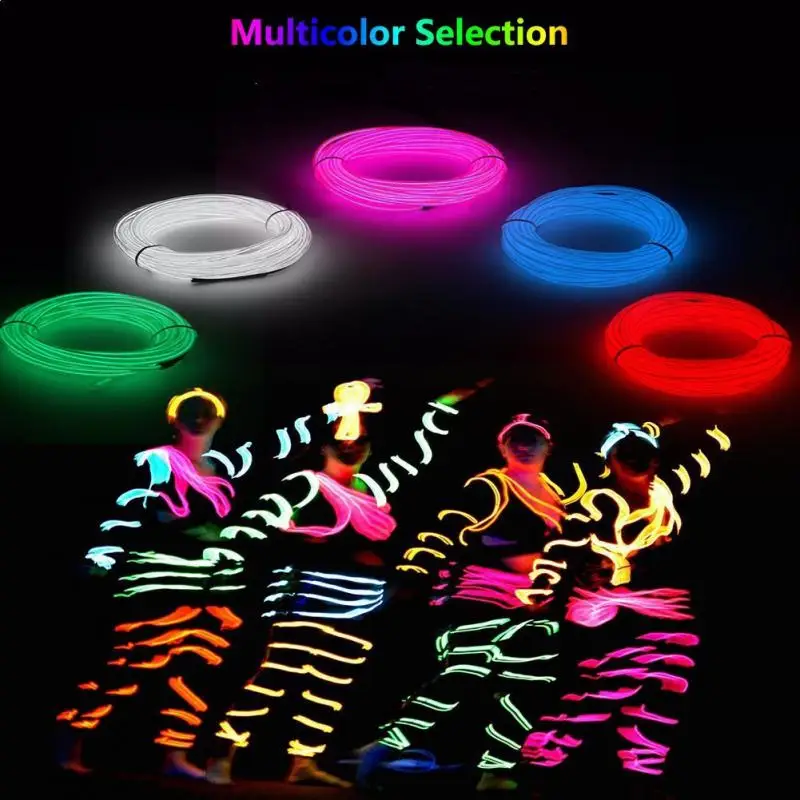 1~5PCS 1m 5m flexible neon lights EL luminescent cables waterproof party DIY atmosphere decorative light led strip with usb