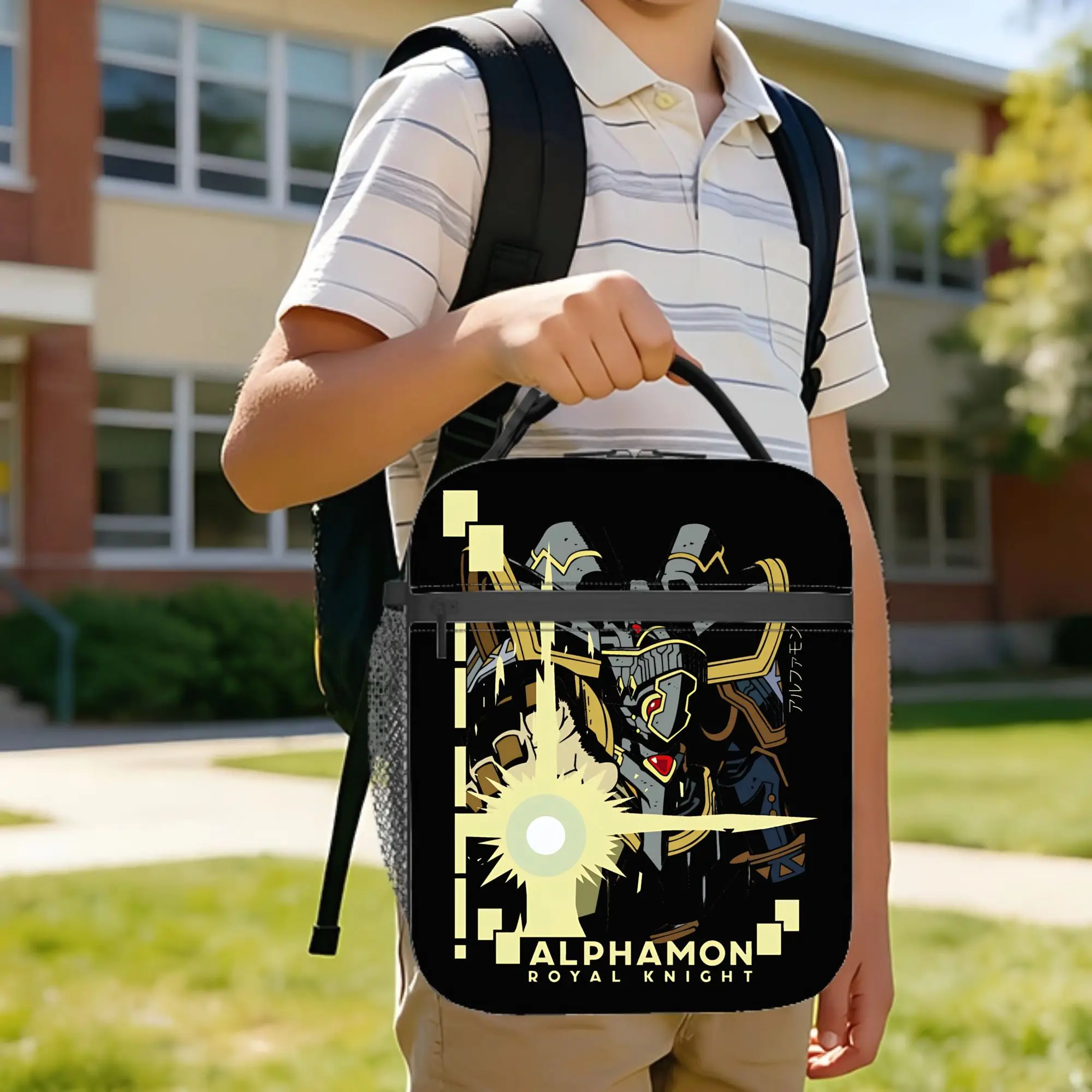 digimon alphamon royal knight Insulated Lunch Bag High Capacity  Meal Container Thermal Bag Tote Lunch Box Beach  Outdoor