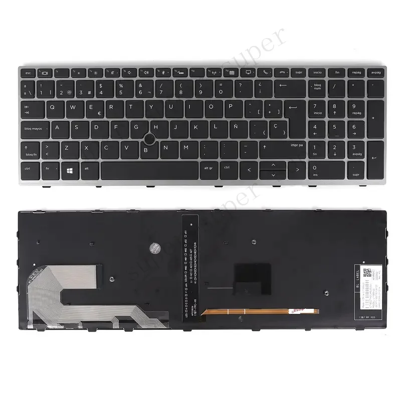 SP Laptop Keyboard for HP Elitebook 850 G5 G6 855 750 755 G5 zbook 15u G5 G6 Sliver Frame Black with Backlit &Point
