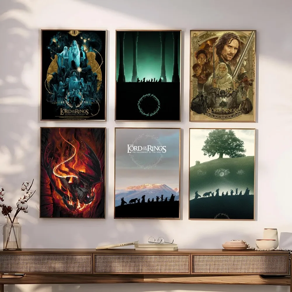 L-Lords Of The R-Rings Movie Poster Paper Print Home Living Room Bedroom Entrance Bar Restaurant Cafe Art Painting Decoration