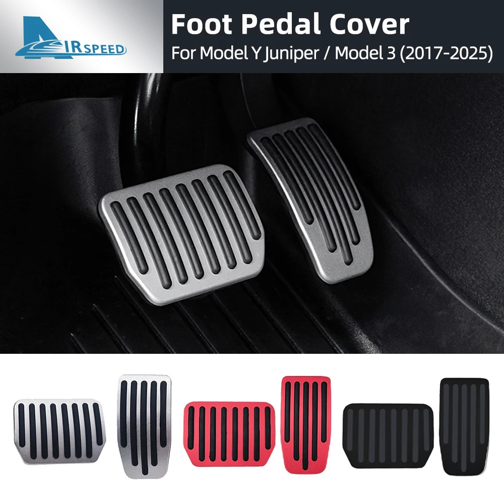 

Модернизированные накладки на педали для Tesla Model Y Juniper 2025 2026, нескользящий акселератор, тормозная подставка, алюминиевые коврики, аксессуары