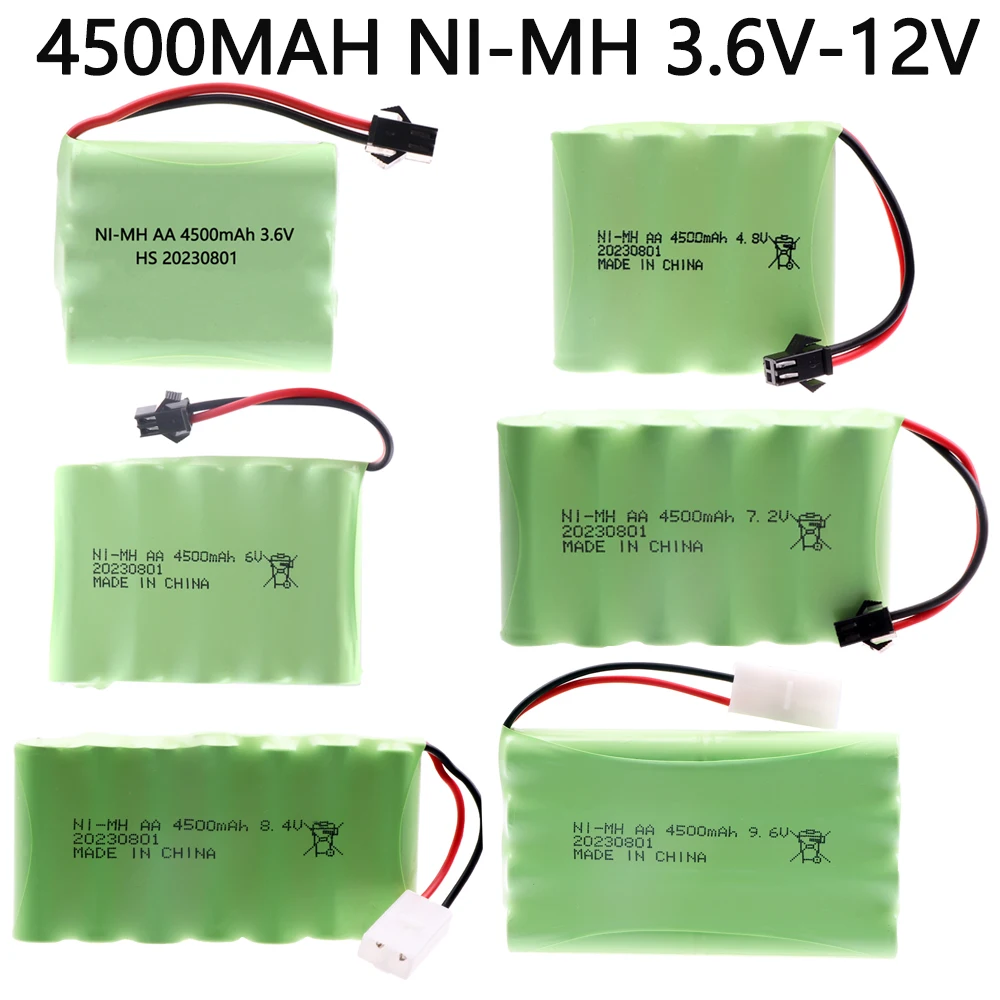 

3.6V/4.8V/6V/7.2V/8.4V/9.6V/12V 4500mah NI-MH AA Battery Pack For RC Toys Electric Car Electric toy security facilities battery