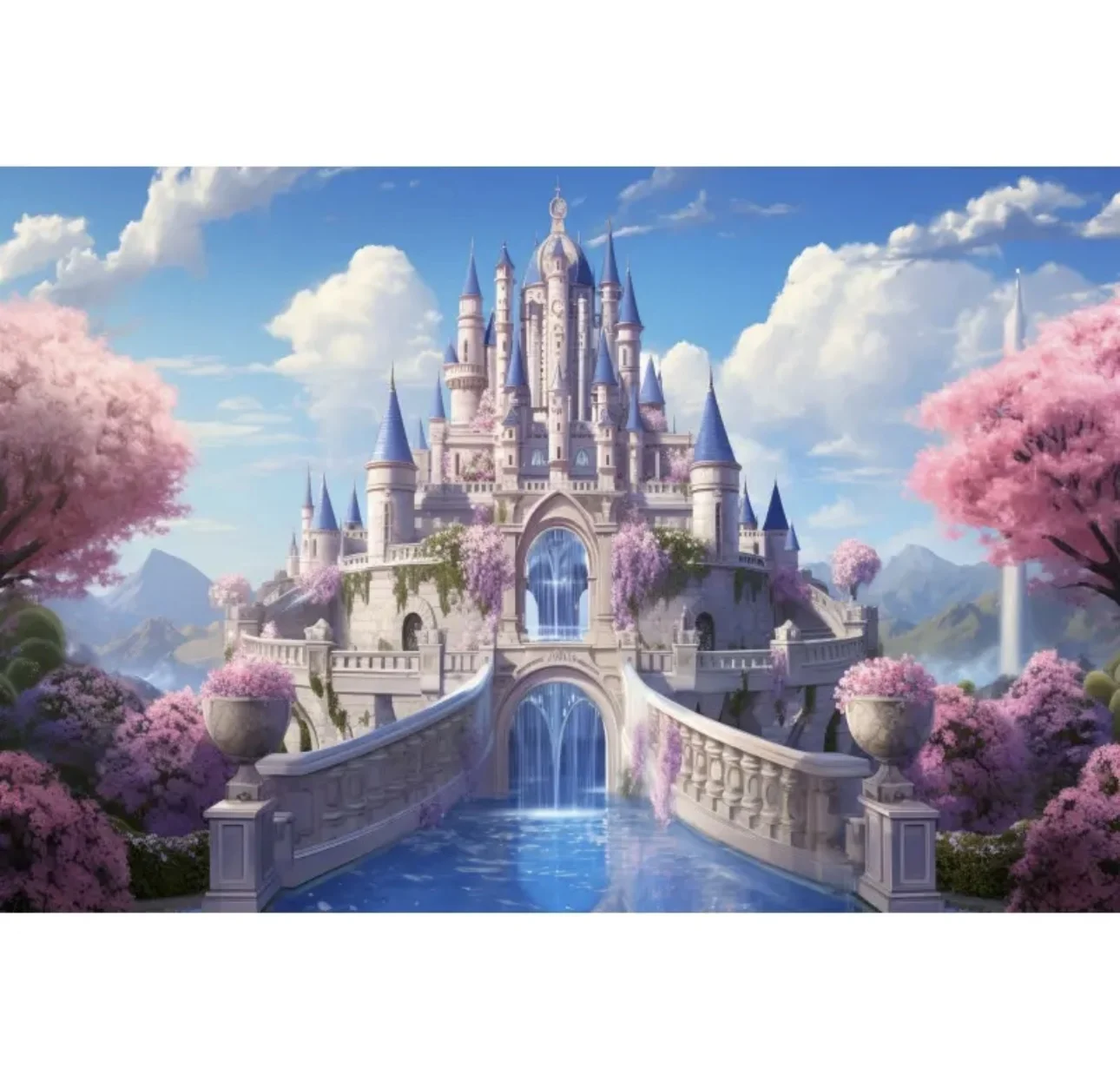 Castle Fairy Tale Pink Castle Background Princess Girls Birthday Party Decoration Baby Shower Cake Portrait Photography Backdrop