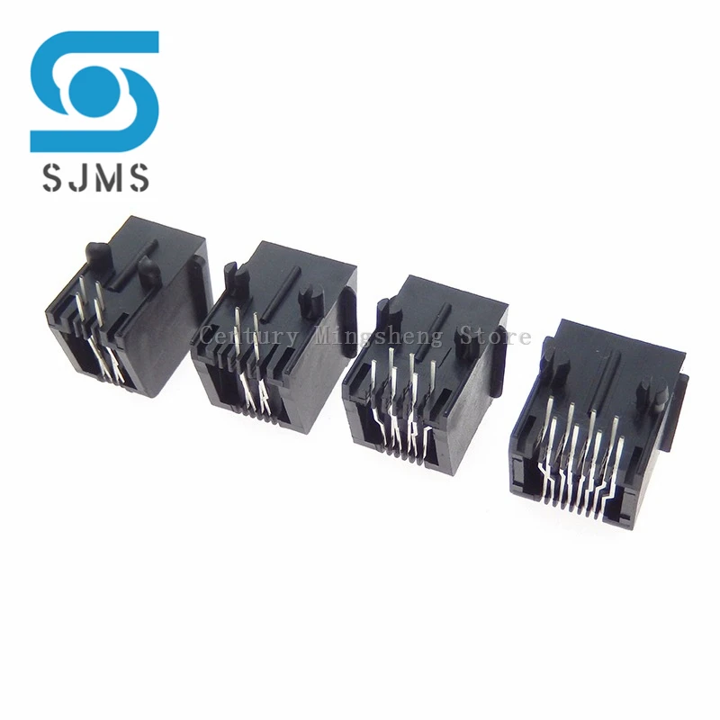 5PCS 5722 57 - 4P4C 6P6C 6P4C 8P8C RJ11  RJ12 Telephone socket Curve Pin Female hole phone connector 4pin 6pin 8pin PCB