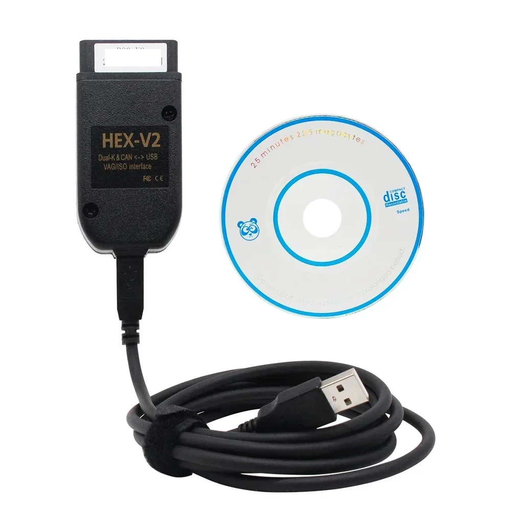 2025 For VAG COM HEX-V2 Scanner OBD2 Diagnostic Tool Cable V24.7 Multi-Language HEX V2 Wesheu VAG COM For Audi SKODA VW Car