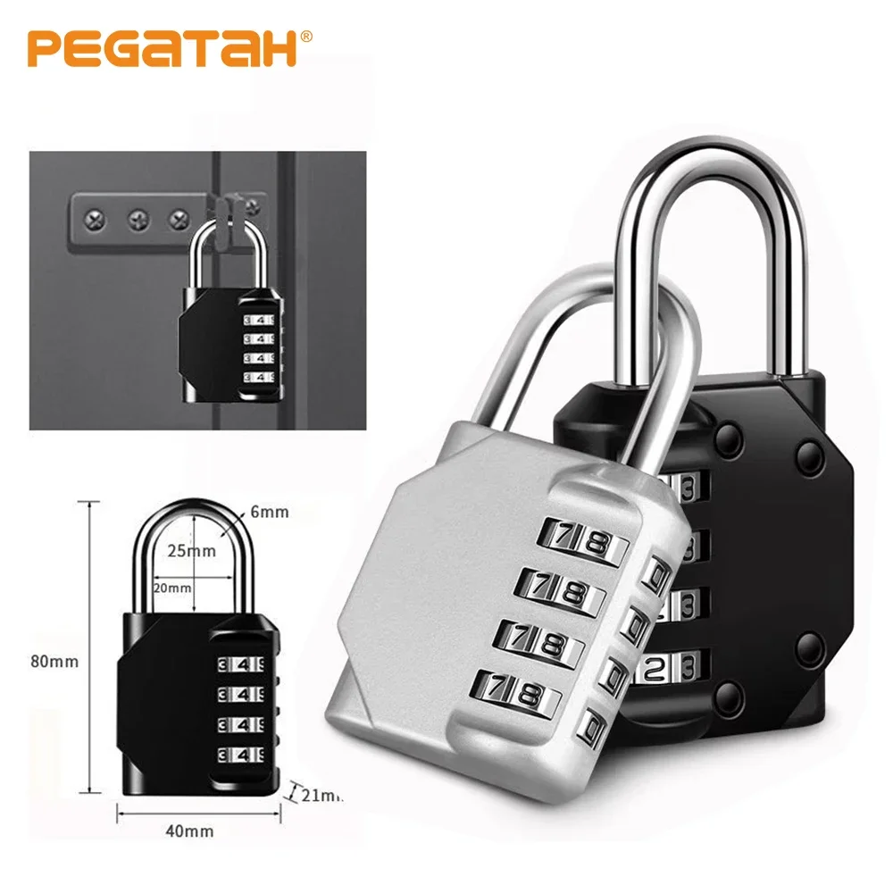 ORIA Combination Padlock Password Locks 4 Digit Waterproof Outdoor Lock For Door Suitcase Bag Package Cabinet Locker Window