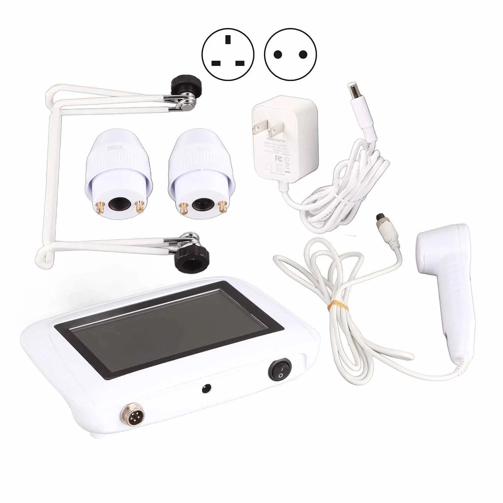 Testeur de pigments cutanés 5 pouces, Rechargeable, pour cuir chevelu, huile de follicule pileux, détecteur d'humidité, analyseur, testeur de pigments cutanés