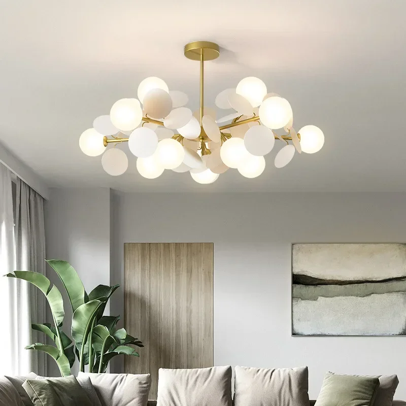 

Modern Luxury Nordic Chandeliers Glass Ball Children's Bedroom Living Dining Room Colorful Home Decor Hanging Lightings