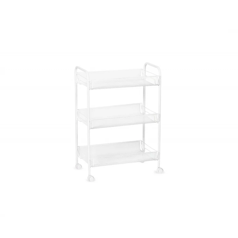 Kitchen carts and shelves white metal kitchen cart with 3 baskets CC70064