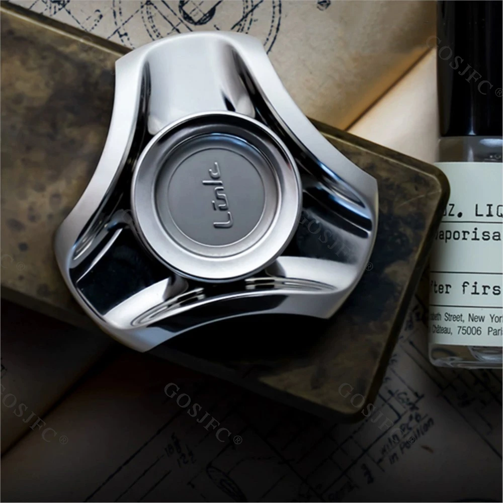 MUYI Link2.0 Fidget Spinner de acero inoxidable silencioso tres hojas giratorio Metal alivio del estrés juguete EDC Gyro