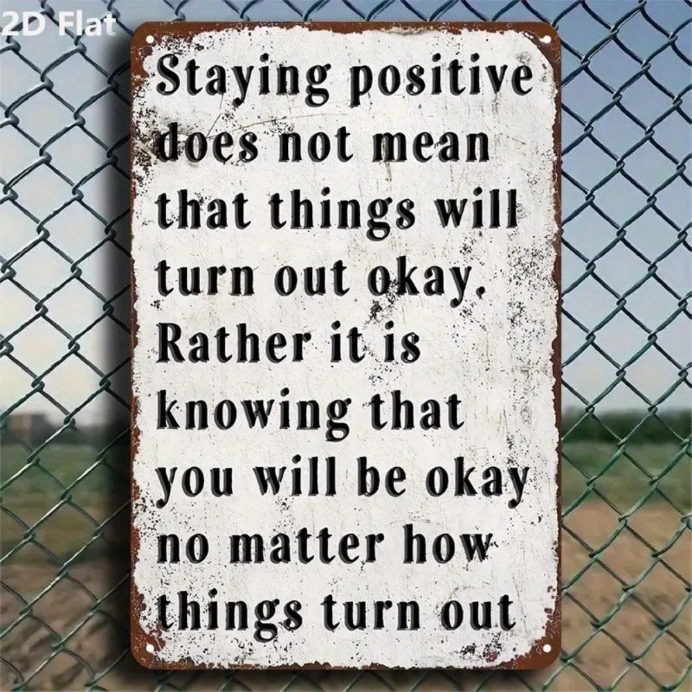 

Resilient Life Retro Metal Tin Sign, Positive Motivational Office Decor Wall Art