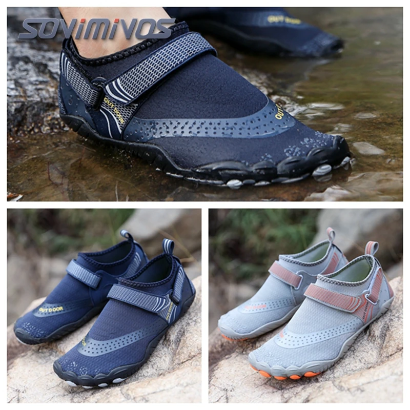 新しいメンズハイキングシューズ、通気性と滑り止めを備えたアウトドアスポーツシューズ、五本指スイミングシューズ、水陸両用シューズ、ビーチシューズ