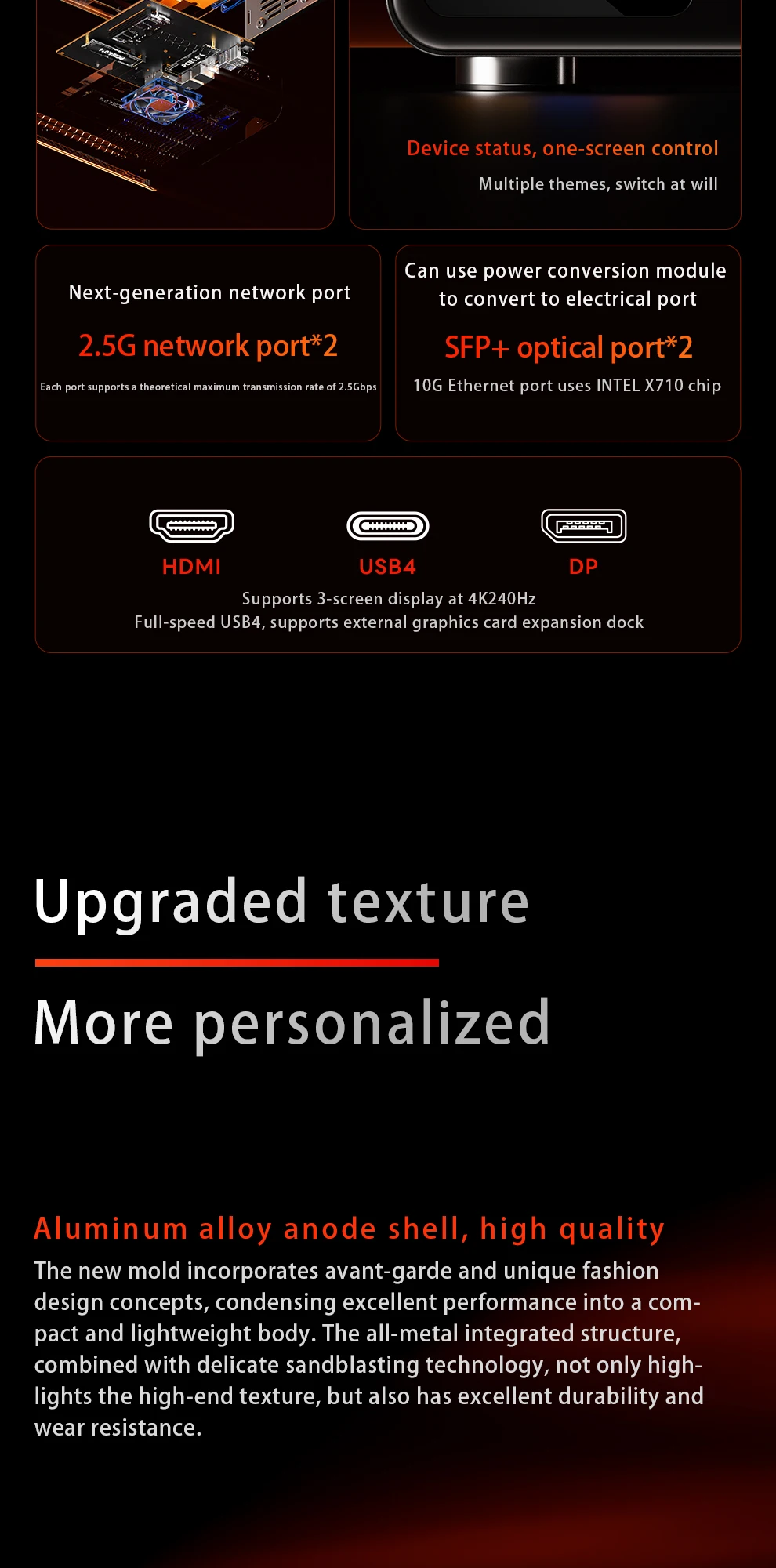 11 Bay WTR NAS Mini PC AMD R7 8845HS DDR5 5600MHz Supports2.5/3.5" SATA*4 M.2 2280 NVMe Desk NAS 2.5G LAN Gamer Office Computer