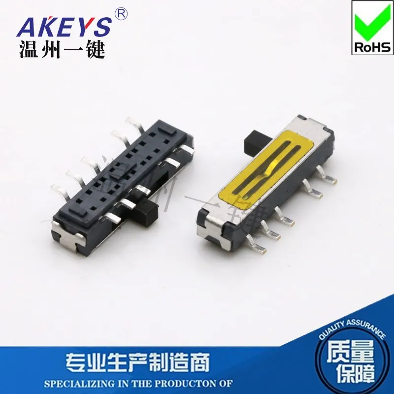10pcs MSKT-24D20T Small Toggle Switch 10-Pin 4-Positions Horizontal SMT Side Dial Sliding Film Power Switch