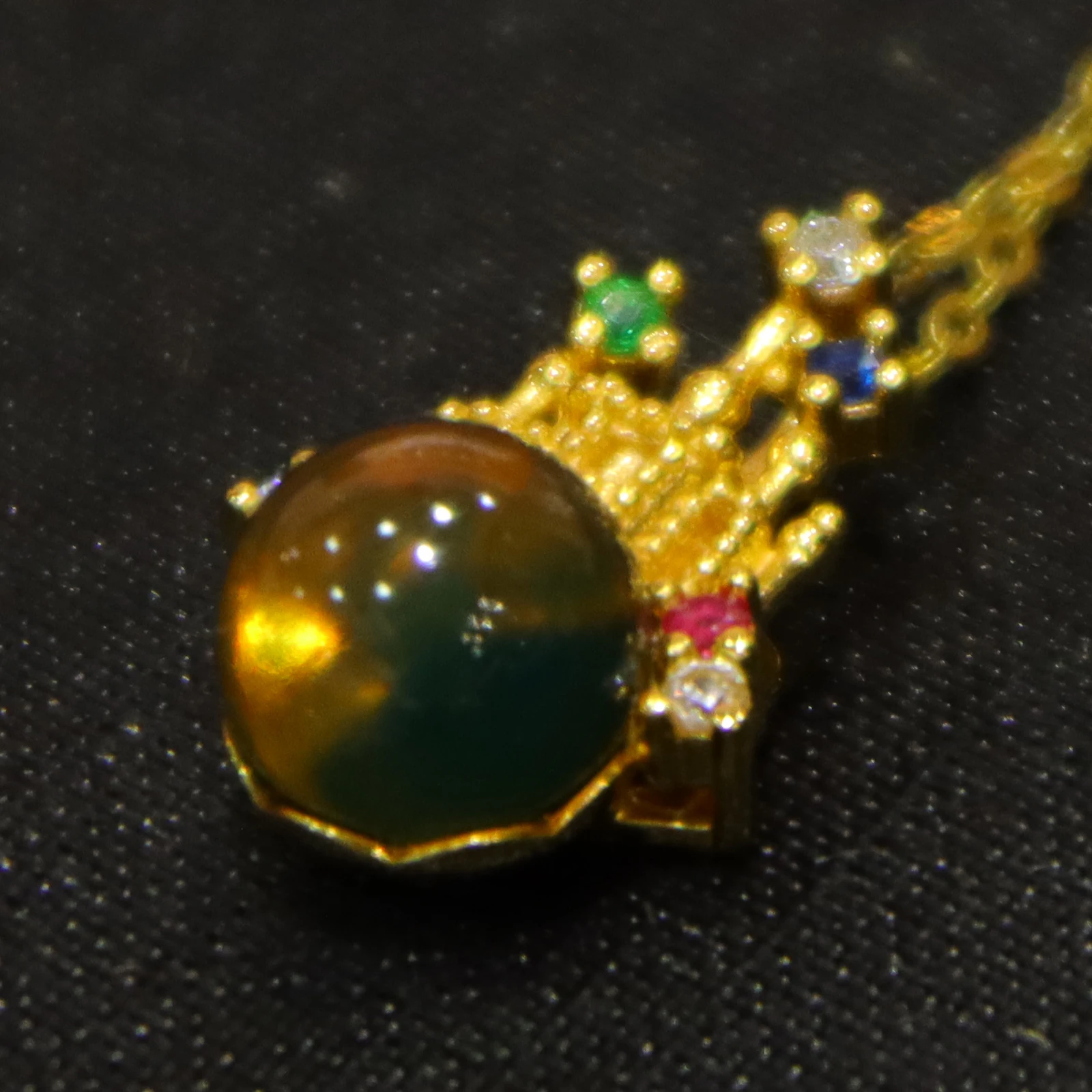 Unique 8x9mm Color-Changing Natural Blue Amber Pendant - An Anniversary Keepsake For A Loved One