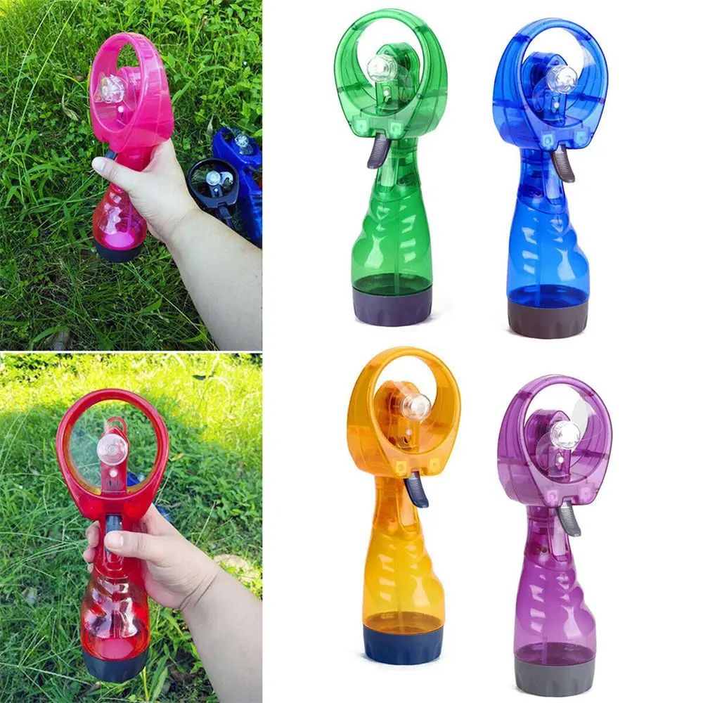 Portable Hand Held Battery Power Fan Air Water Mist Bottle Cooling Spray Office