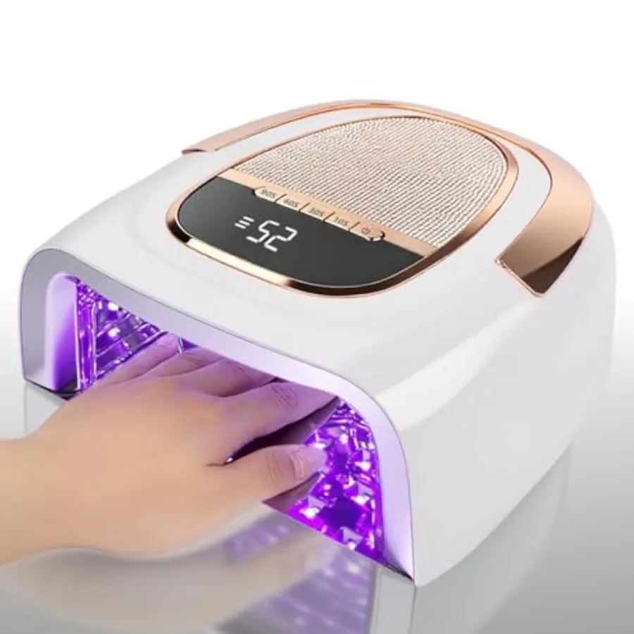 96W Professional Cordless Nail Lamp for Gel and Acrylic Nails 60S Fast-Curing UV/LED Light with 15600mAh Rechargeable Battery 6