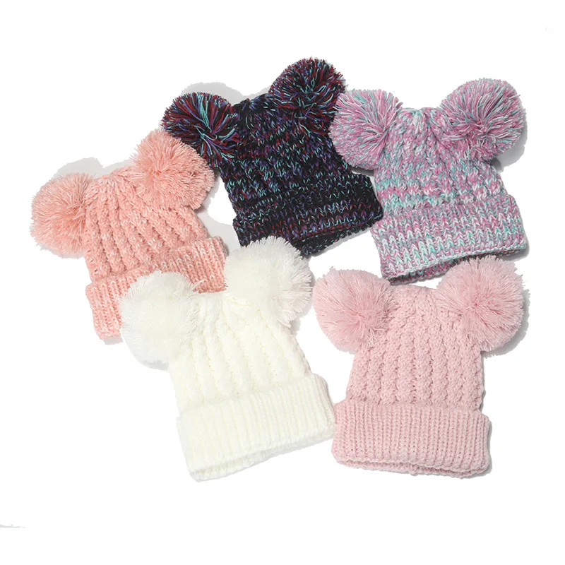 2 3 4 5 6 7 Years Old Boys Girls Knitted Beanie Hat Winter Warm Soft Cable Cap Ear Protection Snow Ski Bonnets