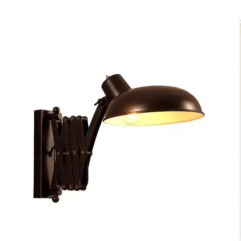 

Zhongshan wall lamp bedside lamp, high end retro telescopic wall lamp, rocker arm indoor creative restaurant