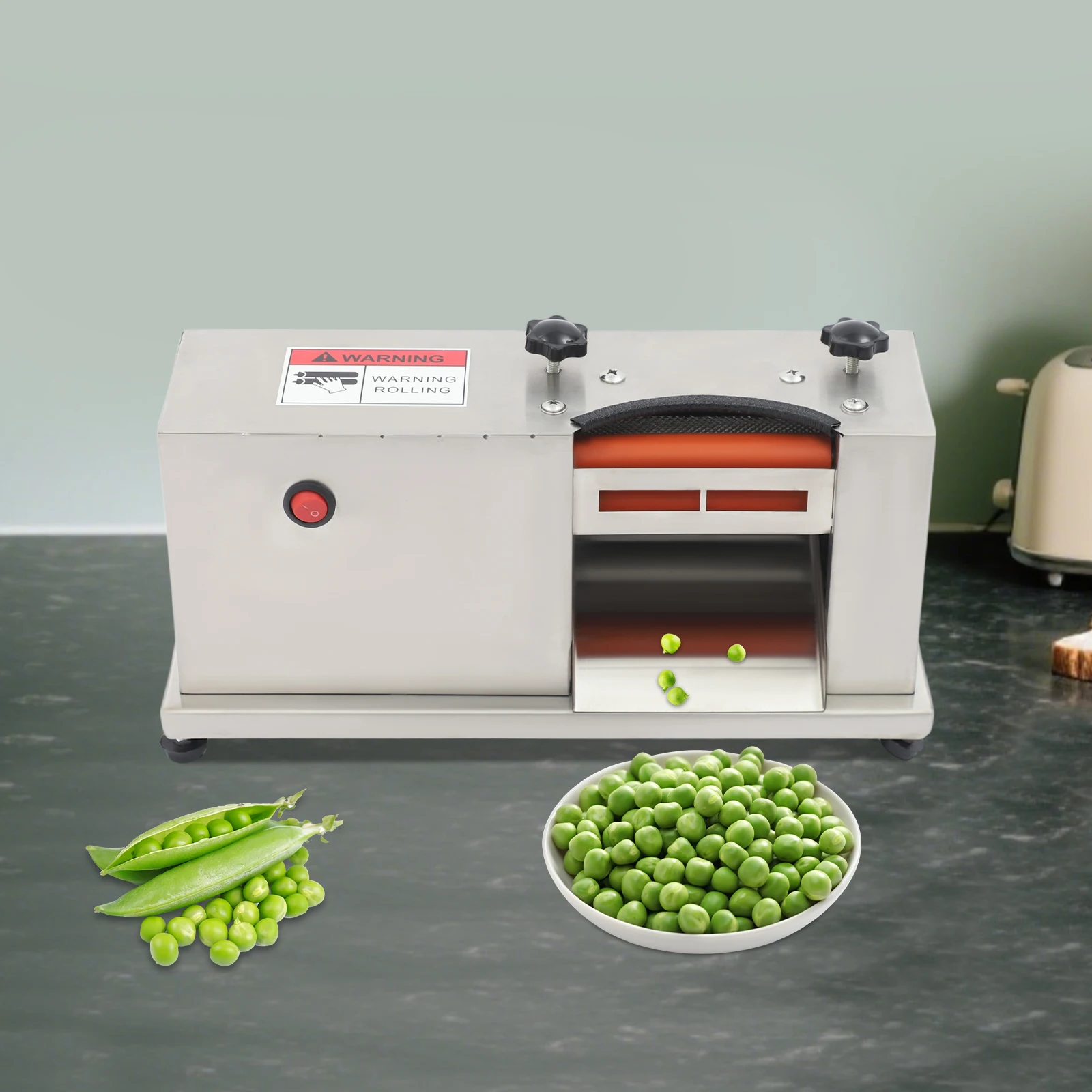 

Household Bean Sheller 25w Gear Motor Adjustable Roller Electric Peeler for Edamame Fava Beans Suitable for Restaurant Kitchens