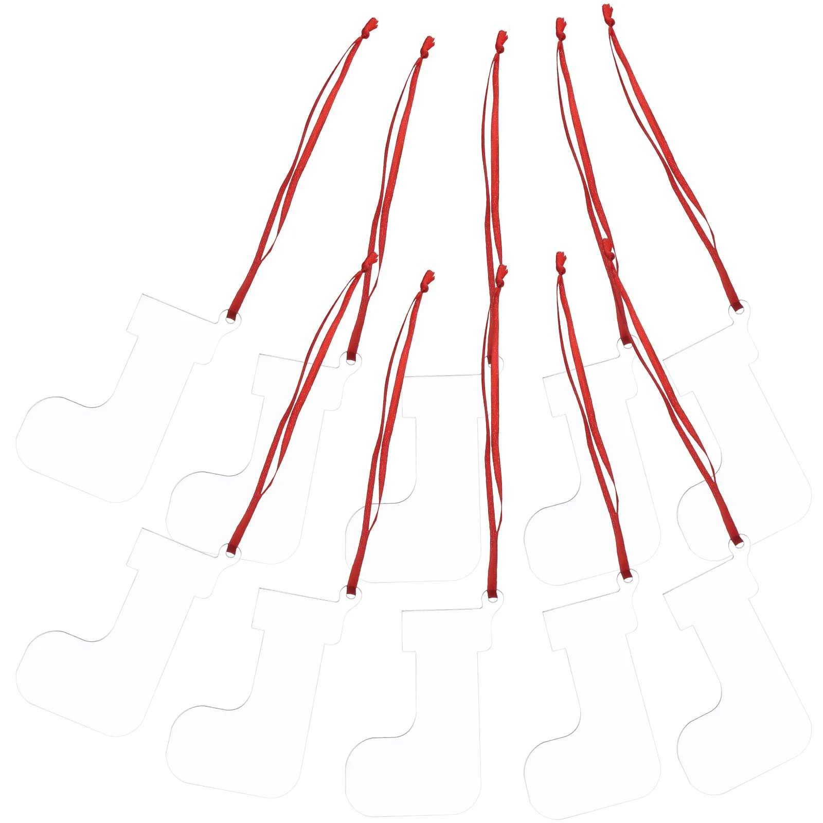 

10Pcs Christmas Tree Hanging Clear Ornament Acrylic Blank Pendant Heat Transfer Sublimation Xmas Decor Clear Ornaments