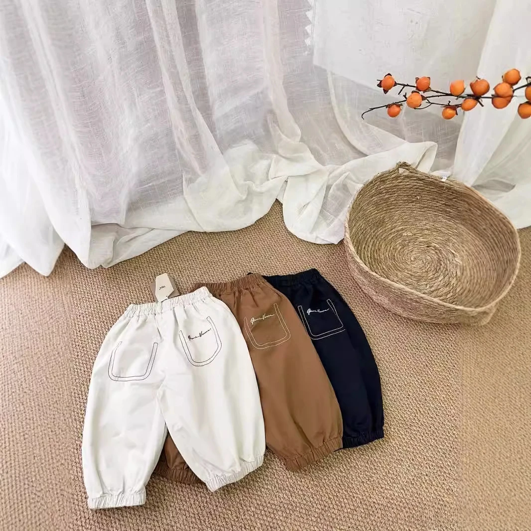 

Children pants autumn 2024 new Korean version of foreign style loose casual trousers calças de ganga