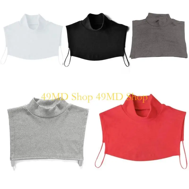 49MD Men And Women Knitting Fake Collar Islamic Hijab Extensions Neck Chest Back Cove