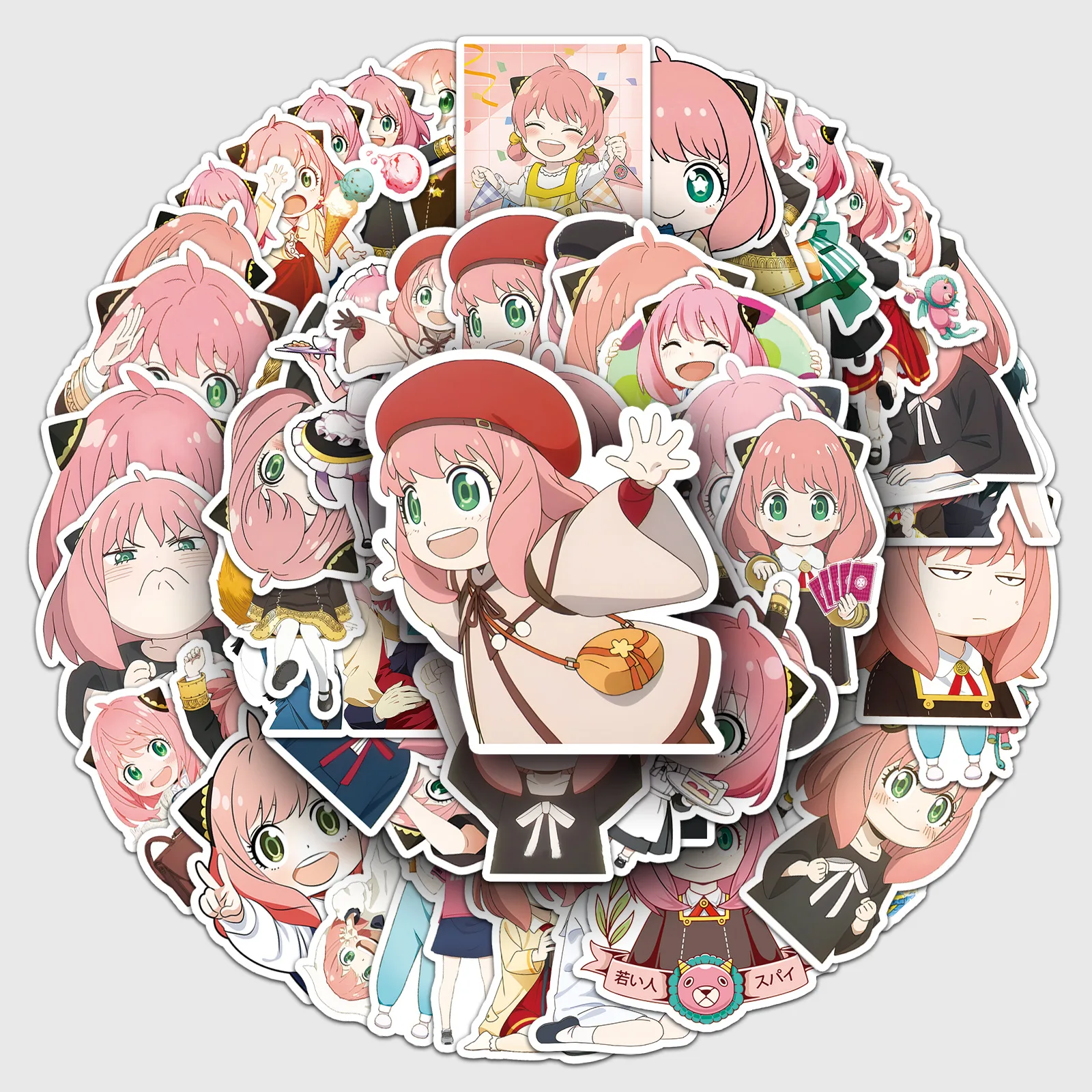 50pcs Anime Anya Graffiti Hot Selling Spy x Family Decor Stickers for Phone, Laptop & Tablet