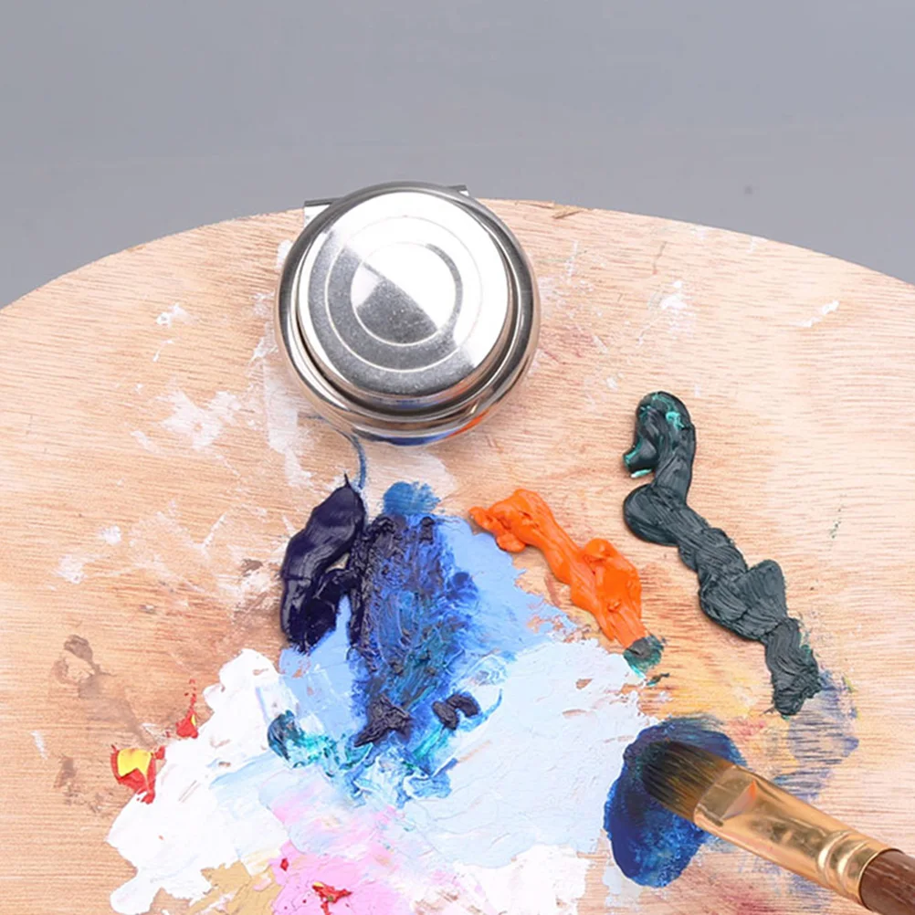 

1 set Stainless Steel Paint Brush Cleaning Bucket Lightweight Portable Watercolor Oil Painting Tool Wash Pen Barrel