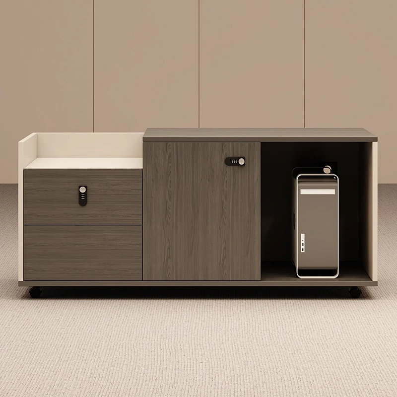 Office Under-Desk filing cabinets With Lock Low Wooden File Cabinet Side Mobile Storage gabinetes de almacenamiento furniture